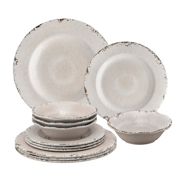 Bungalow Rose Unoss Melamine Dinnerware Set of 12 & Reviews Wayfair